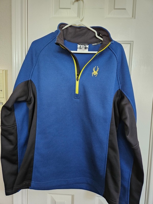 SPDYER MEN'S 1/4 ZIP LONG SLEEVE WARM TOP BLUE/YELLOW SIZE LARGE NEW NO TAGS gallery