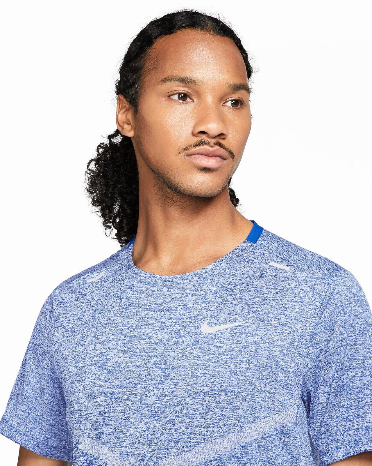 Nike Mens Dri-Fit Rise 365 Running Top in Blue/Silver, Size: LG & XL, CZ9184-482 gallery