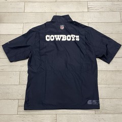 Dallas Cowboys Nike Shirt Medium Blue Short Sleeve Windshirt On Field