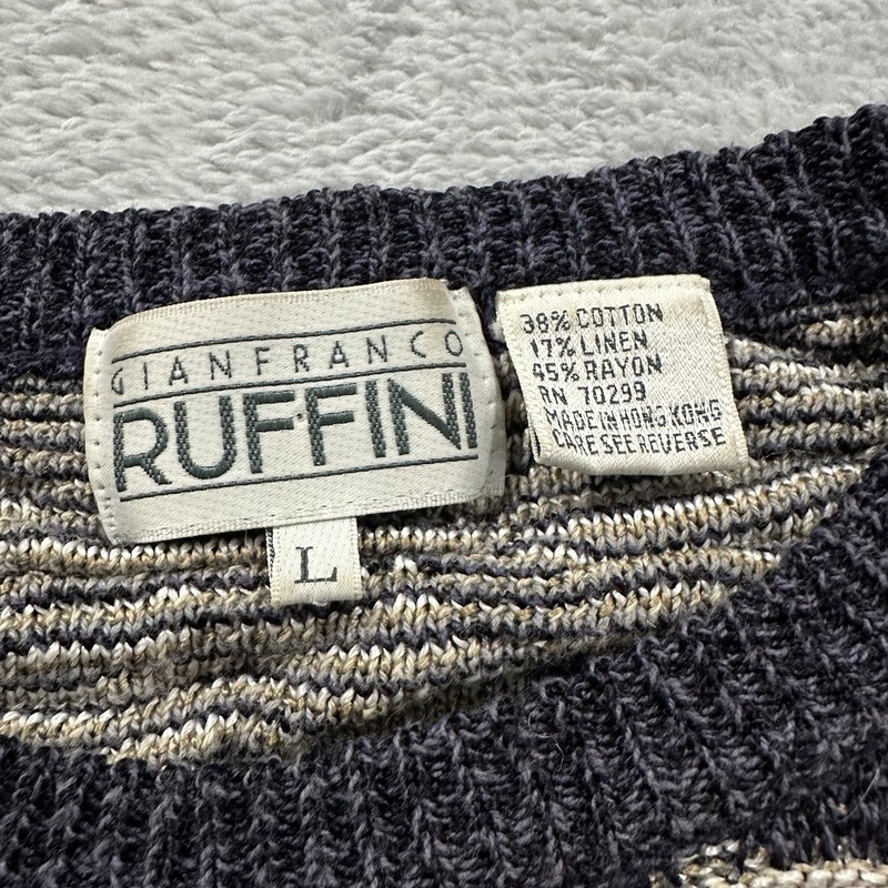 Vtg Gianfranco Ruffini Sweater Pullover Men Large Multicolor Knit gallery