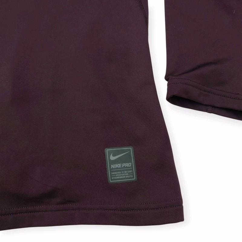 Nike Pro Hyperwarm Training Shirt Mens L Long Sleeve Plum Fitted gallery