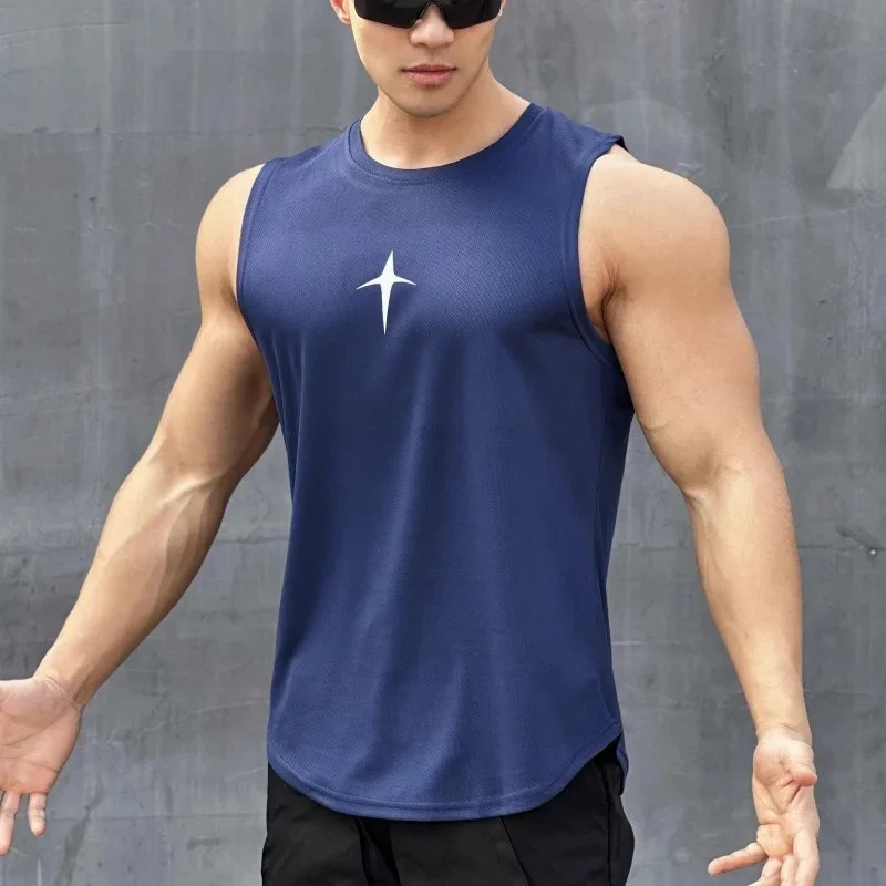 summer Sleeveless vest outdoor sport tank top running fitness undershirt quick d gallery