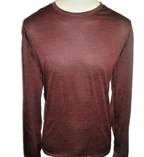 Mens NWOT Zelos Maroon Heather Poly LS Base Layer Shirt sz XL gallery