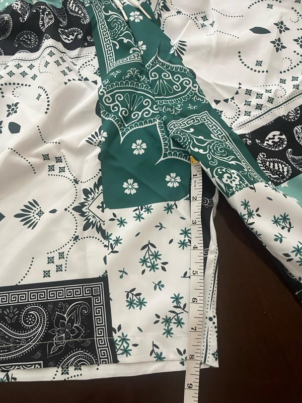 Summer Wear Top & Bottom, Men’s, Top-L Fit, Bottom XL Fit, Paisley White/black gallery