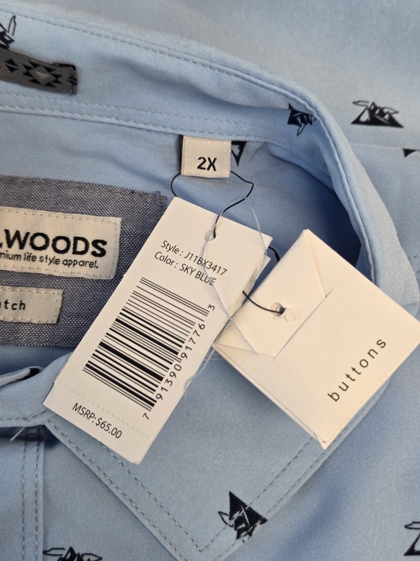 NWT Tallwoods Super Soft 4 Way Stretch Polo Shirt Men 2XL Sky Blue Mountain gallery
