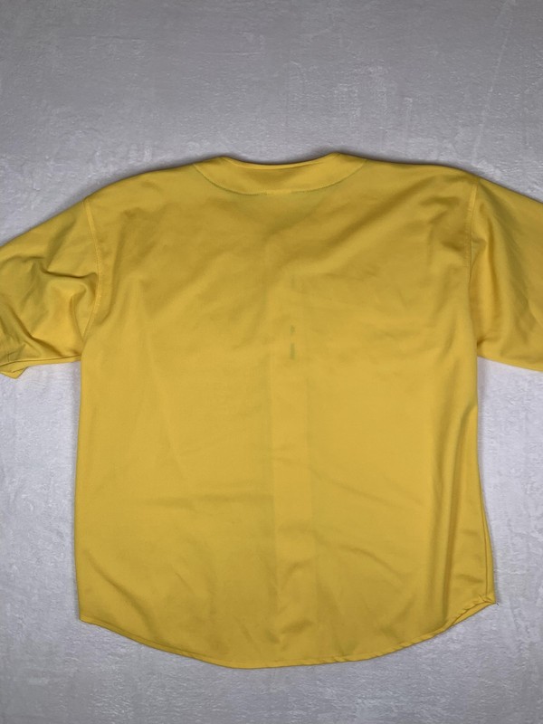 Vintage FUBU Baseball Jersey Shirt Mens 2XL Yellow 05 Mesh Button Front Y2K gallery