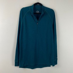 Merino Tech 250 1/4 Zip Base Layer Mens XL Teal 100% Superfine Merino Wool