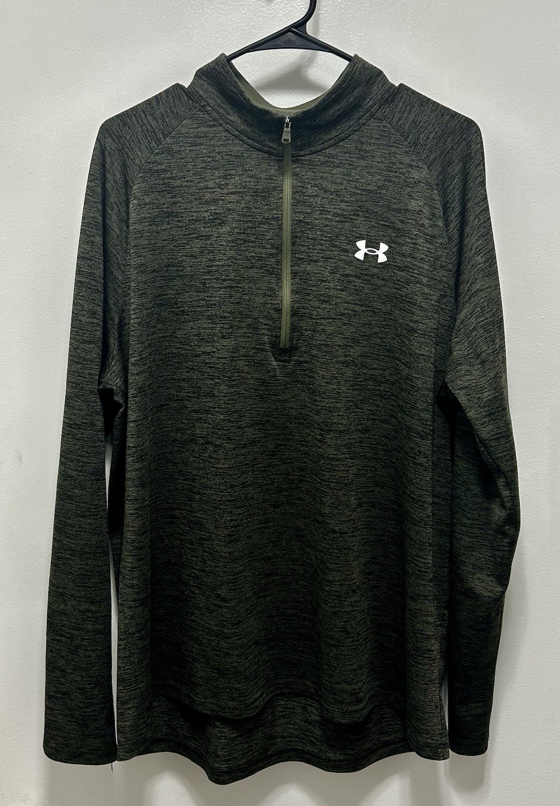 Under Armour 3/4 Zip Pullover In Green/Black Heather gallery