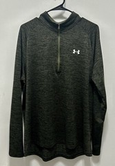 Under Armour 3/4 Zip Pullover In Green/Black Heather