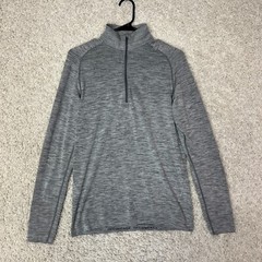 Lululemon 1/4 Zip Pullover Activewear Top Mens Small Gray Running Walking