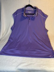 Set of 2 Michel Rouen Mens Size 2XL Purple, Beige Performance Vest Zip Neck
