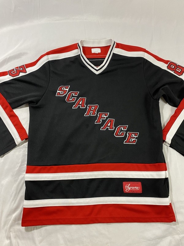 Supreme 2017 Fall/Winter Scarface Hockey Jersey L Black Red Tony Montana 83 gallery