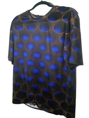 Men’s M Athletic Shirt Brown Blue Spots