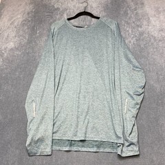 Xersion Training T Shirt Mens 2XL Blue Melange Round Neck Long Sleeve Activewear