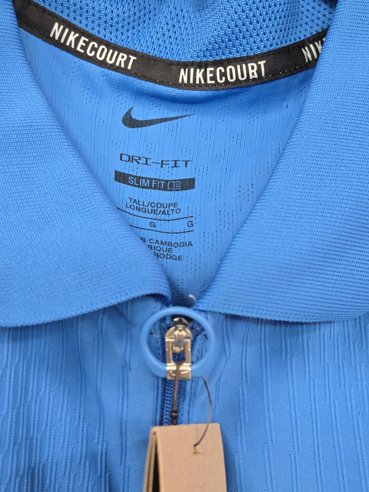 Size L-TALL Nike Court Dri-fit Adv Slam Tennis Polo Slim Textured 1/4 Zip Men's gallery