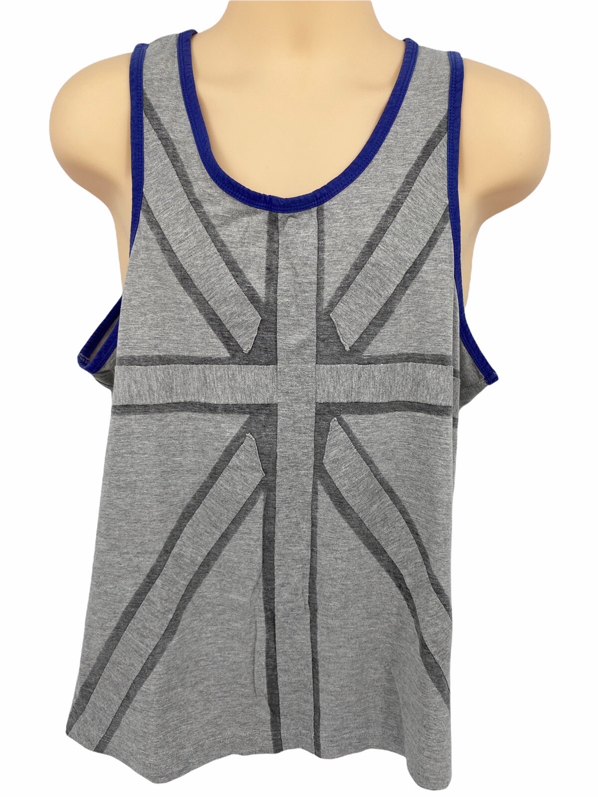 English Laundry Gray Union Jack UK Flag Tank Top Sleeveless Tee Mens Size Large gallery