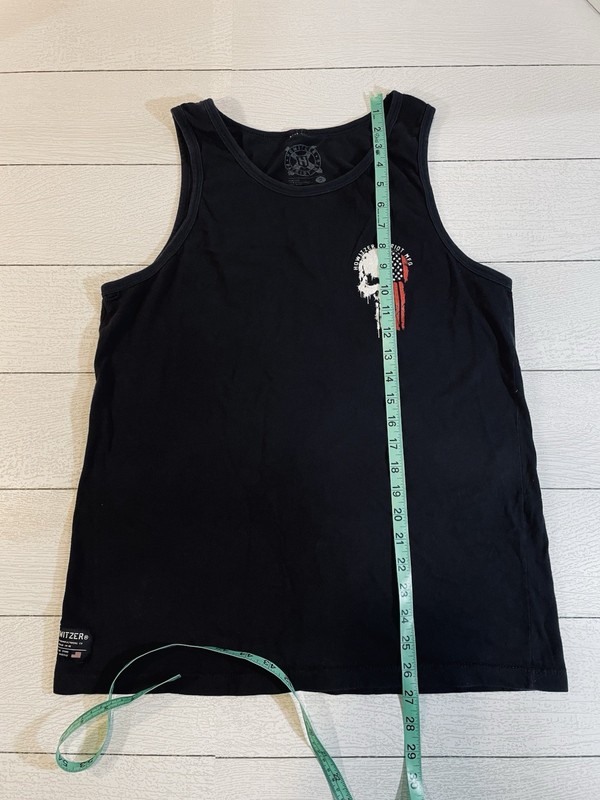 Howitzer Patriot Black Tank Top Mens Medlum Skull Flag Military Excellent gallery