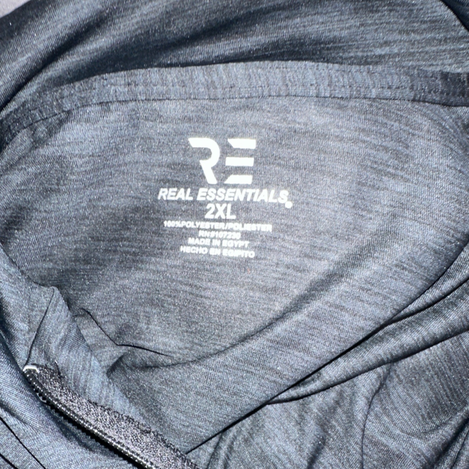 Real Essentials 2XL Black Polyester Pullover Mock Neck Long Sleeve 1/4 Zip Top gallery
