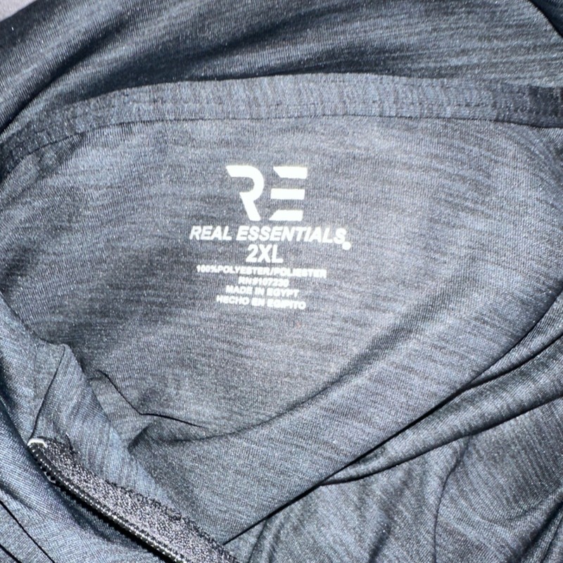 Real Essentials 2XL Black Polyester Pullover Mock Neck Long Sleeve 1/4 Zip Top gallery