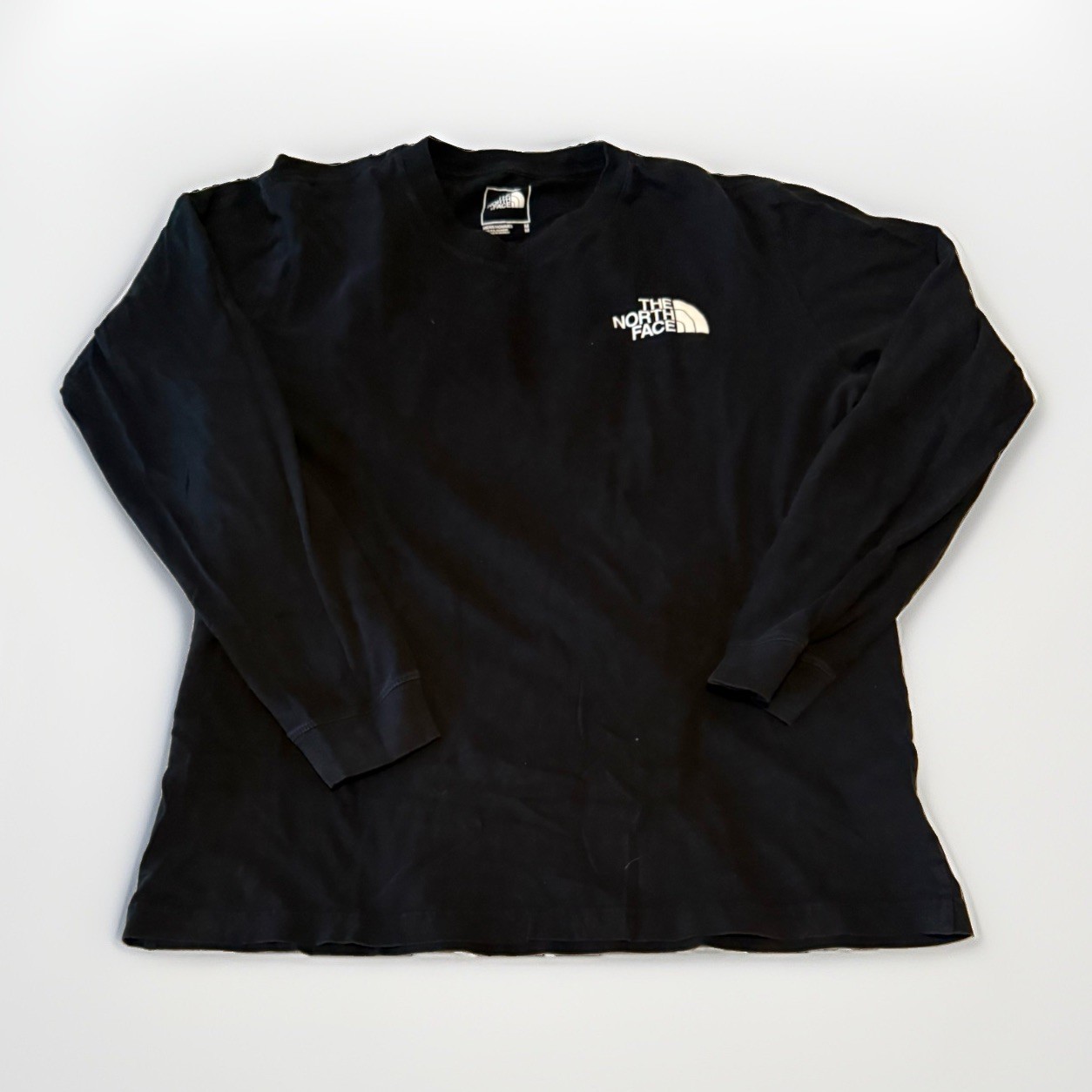 The North Face Mens Long Sleeve Tee Black Graphic Medium Logo Hiking Gorpcore gallery