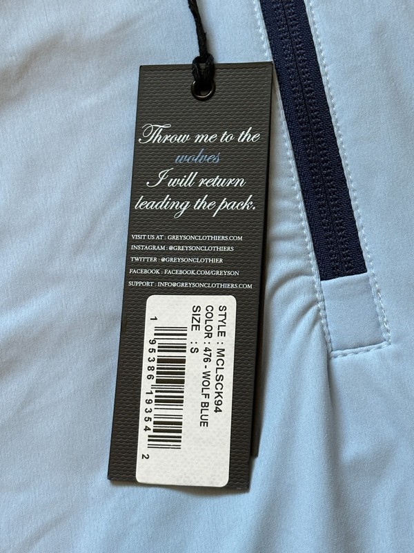 Greyson Pullover Men's Small LT Blue Quarter Zip Golf Performance MGM Embroider gallery
