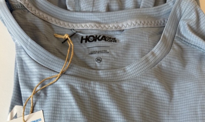 Hoka Men's Glide Running Workout Lightweight Shirt Size XL 3/4 Sleeve Light Blue gallery