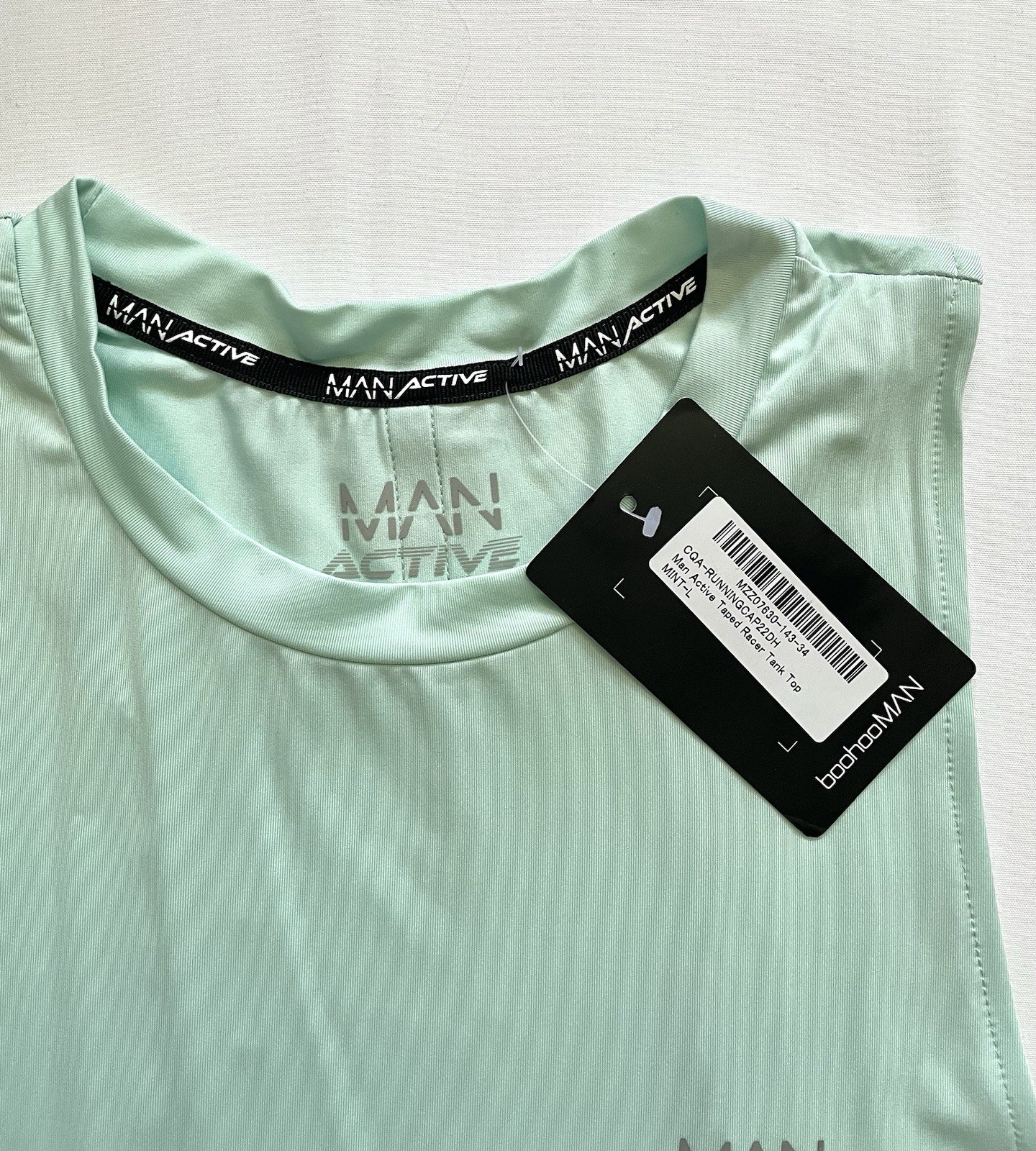 Men’s Sport Style Tank Top. Light Aqua-green. New NWT Size L gallery