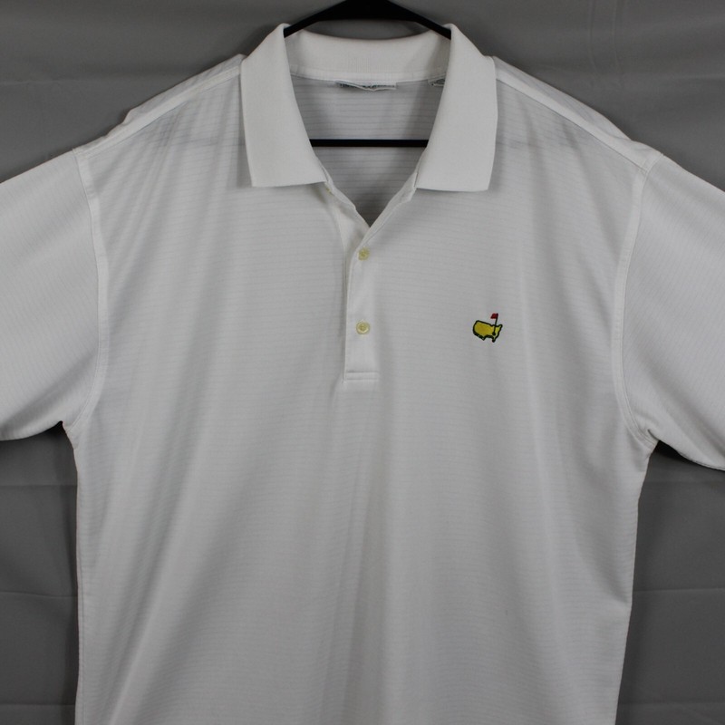 Vintage Masters Shirt Men XL Performance Polo White Golf Preppy Old Money Casual gallery