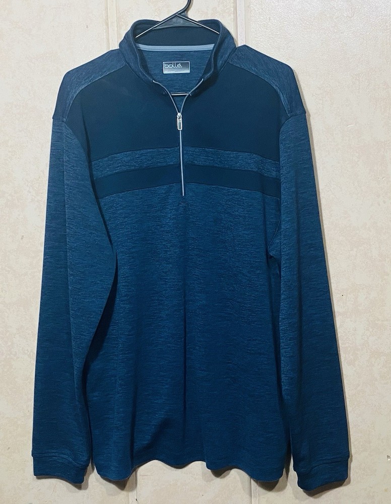 Bolle Performance Mens 1/4 Zip Lightweight Pullover Blue Size Large