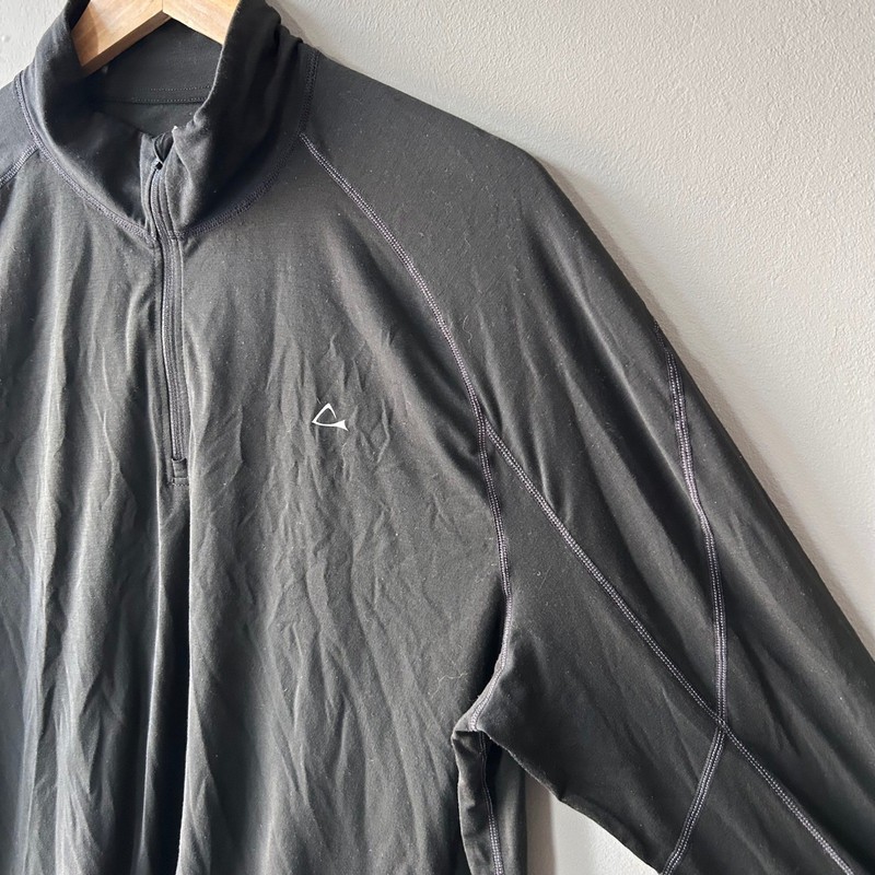 Paradox Mens Merino Blend 1/4 Zip Pullover Black Drirelease Base Layer XL gallery