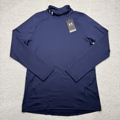 Under Armour ColdGear Fitted Mock Long Sleeve Shirt Base Layer Blue Men’s Size L