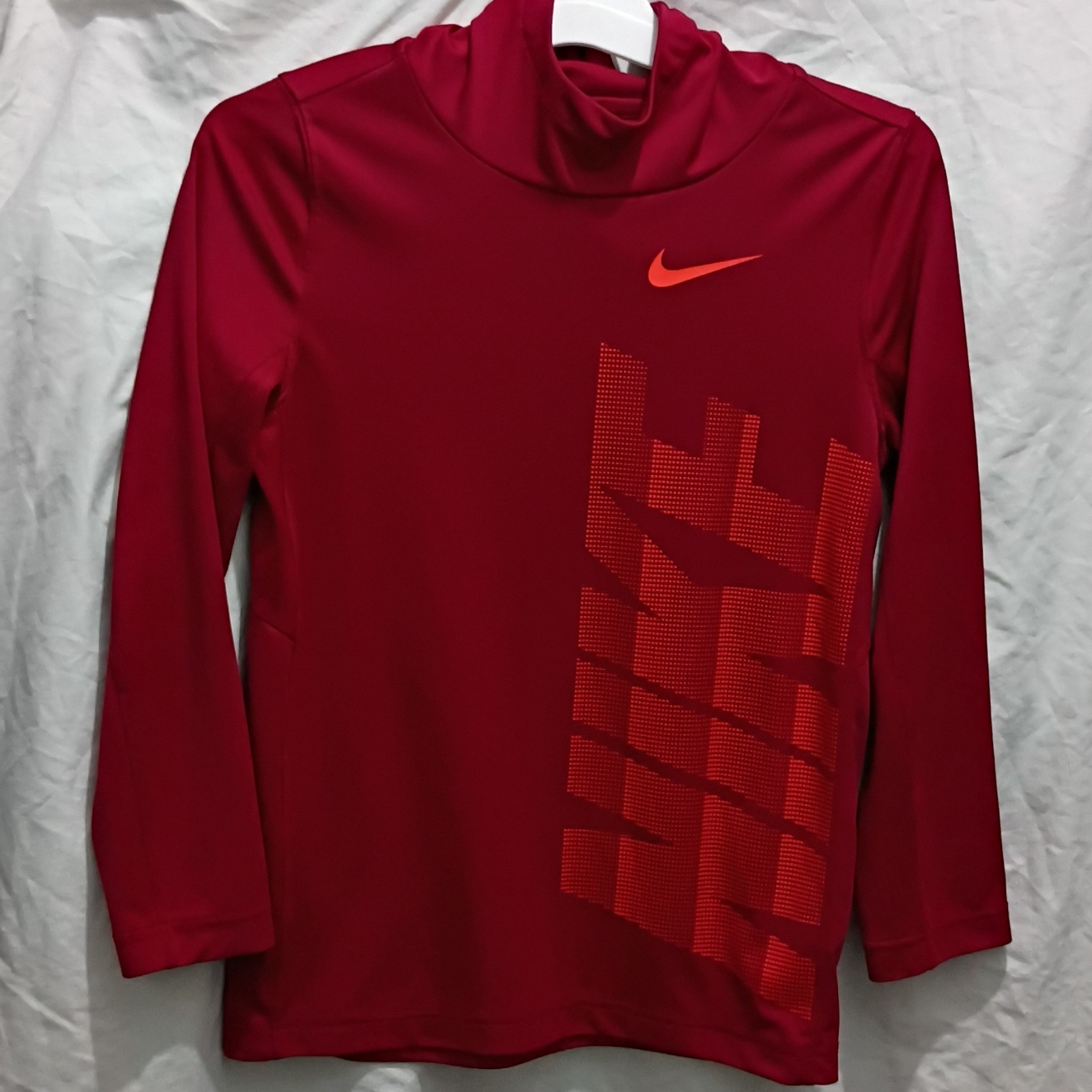 Nike Dri-FIT Men's Mock Neck Long Sleeve Training Pullover T-Shirt Red S gallery