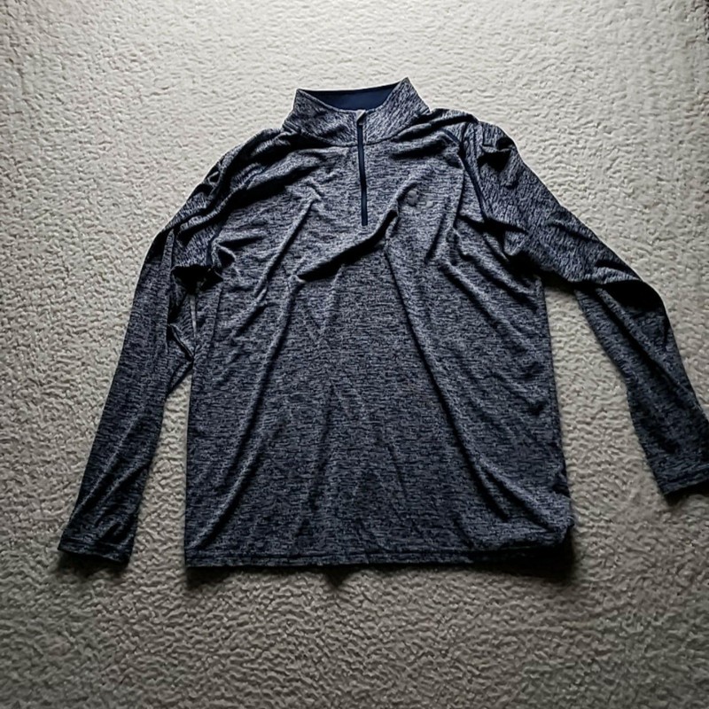 Under Armour Pullover Mens Large Blue HeatGear 1/4 Zip Long Sleeve Athletic Top gallery