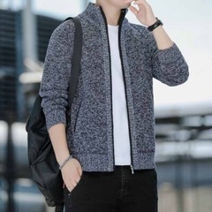 Men Male Padded Thickened Sweater Cardigan Needle Knitted Fashion Jacket