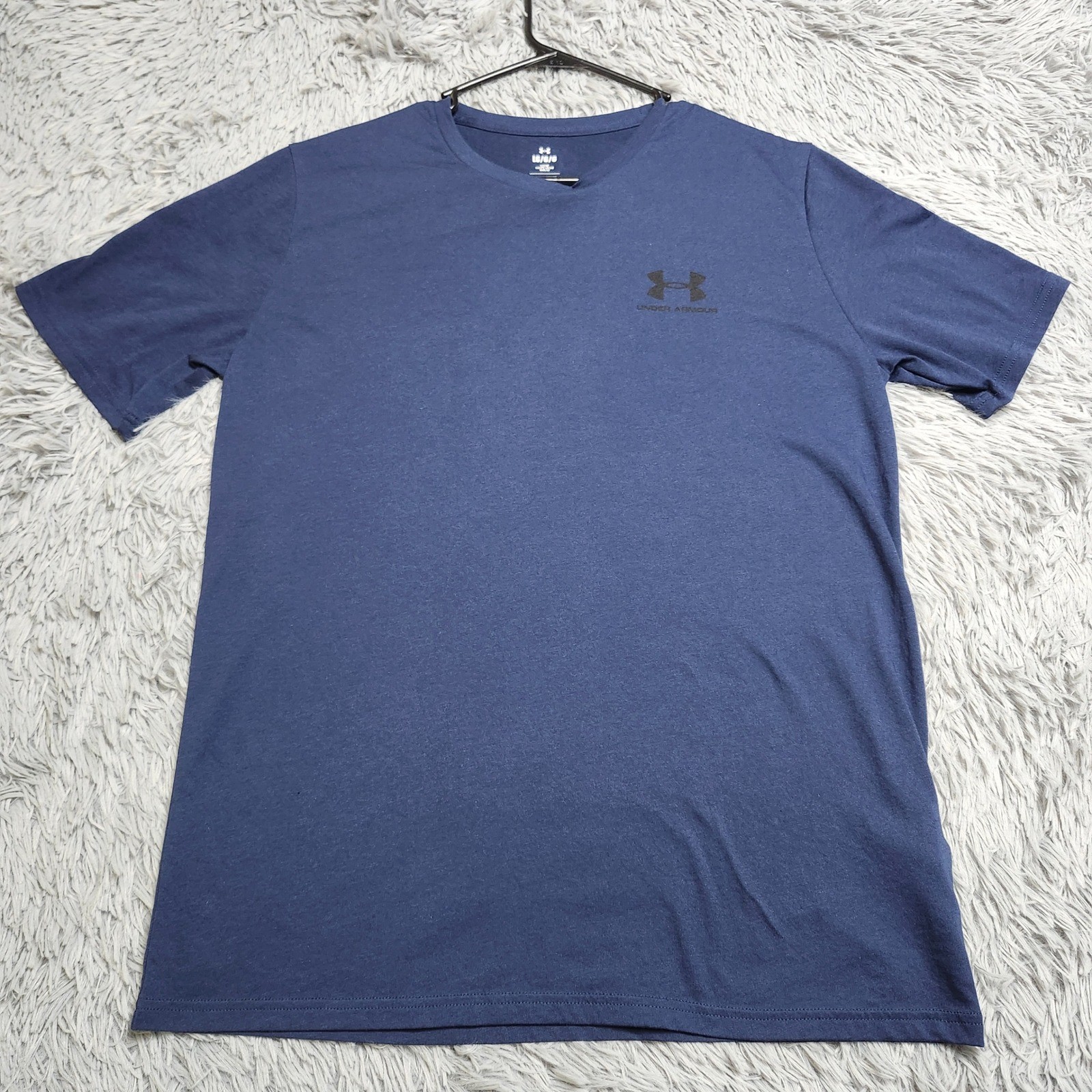 Under Armour Mens Loose Fit TShirt Large Navy Blue Cotton Polyester Blend Gym gallery