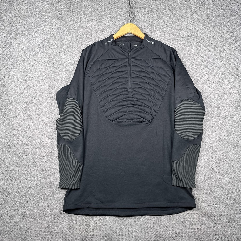 Nike Shirt Mens XL Black Therma-Fit Winter Warrior Strike Drill Void DC9156-010
