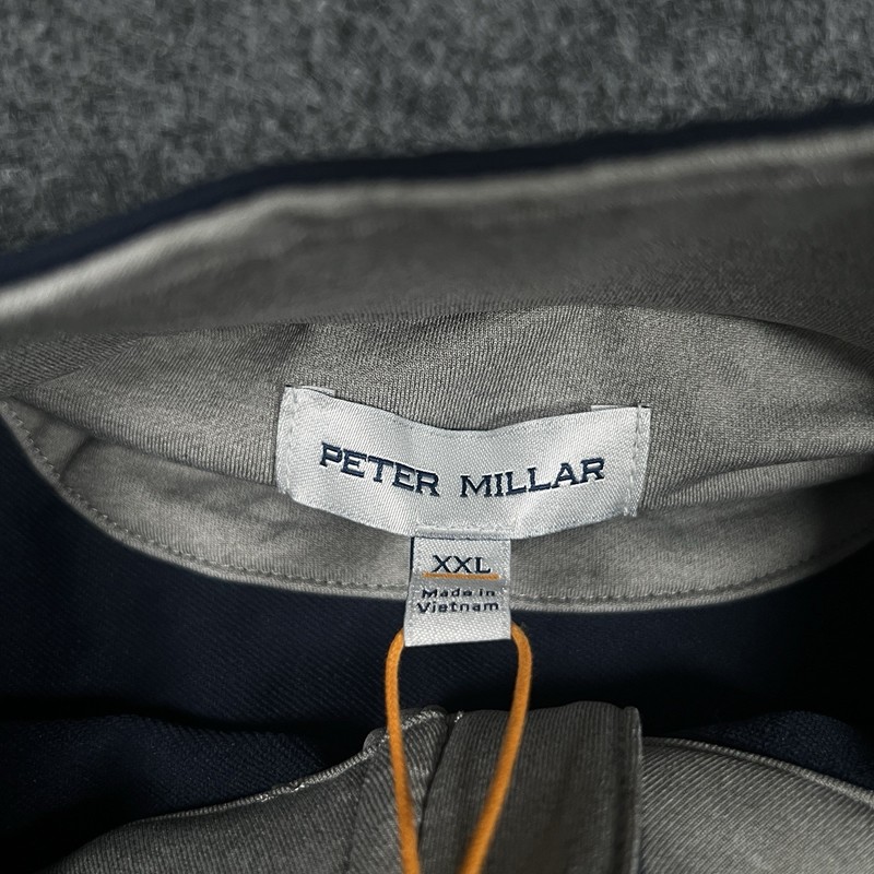 NEW Peter Millar Pullover Men XXL Blue Perth Performance Quarter 1/4 Zip Golf gallery