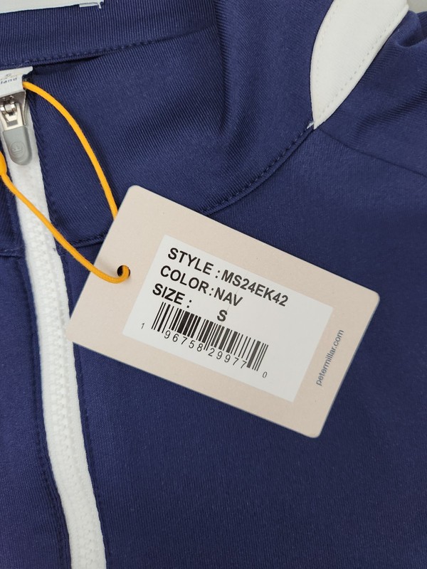 Peter Millar Verge Performance Quarter-Zip Navy Men's Size Small New gallery