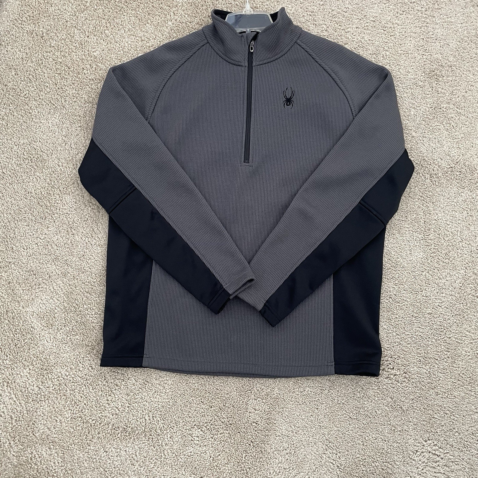 Spyder Pullover Mens Large Gray Black Half Zip Performance Fleece Ski Outdoor gallery