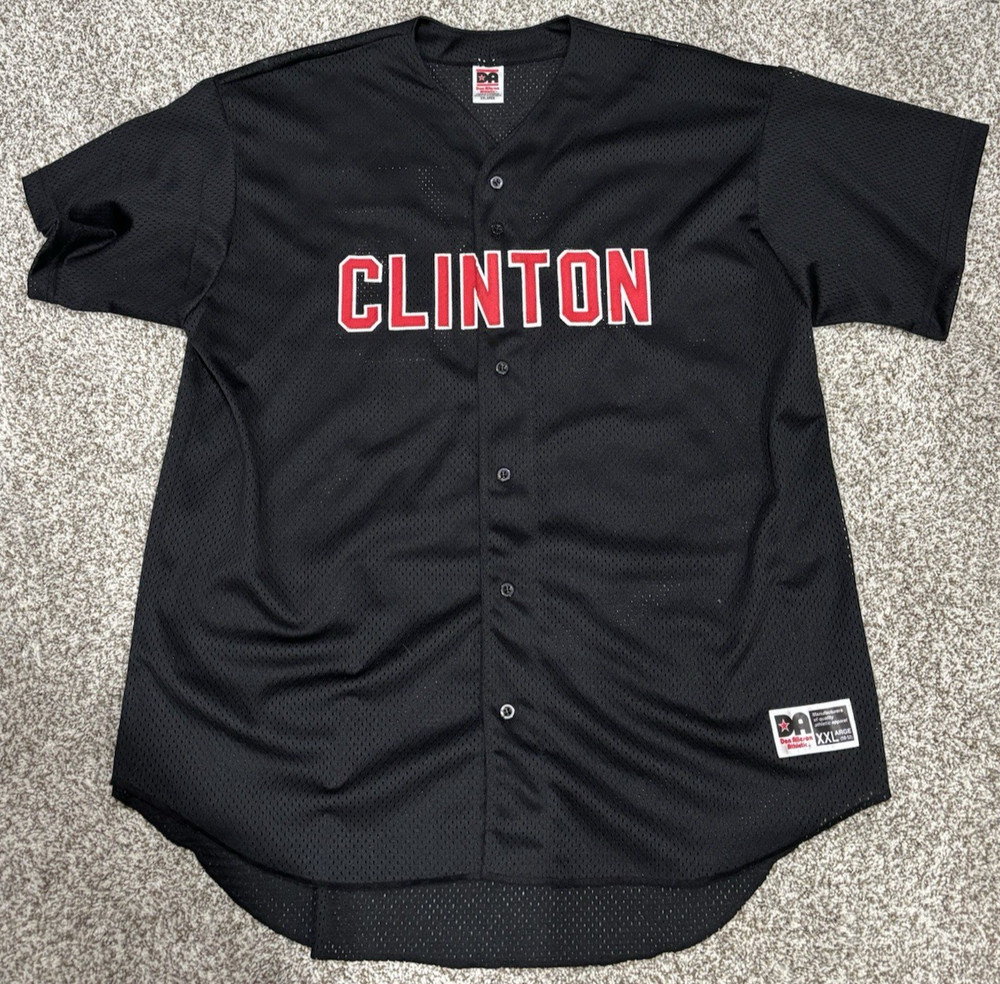 Don Alleson Athletic "Clinton" #45 Black & Red Mesh Baseball Jersey - Adult XXL