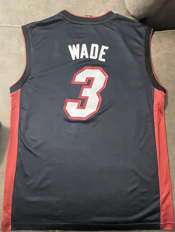 Reebok Miami Heat Dwayne Wade #3 NBA Jersey Sleeveless Black Mens Size M gallery