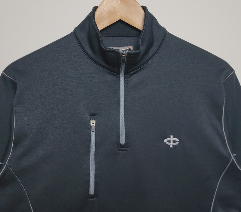 Peter Millar Element 4 Warmth 1/4 Zip Pullover Men's Small Black Fleece Lined gallery