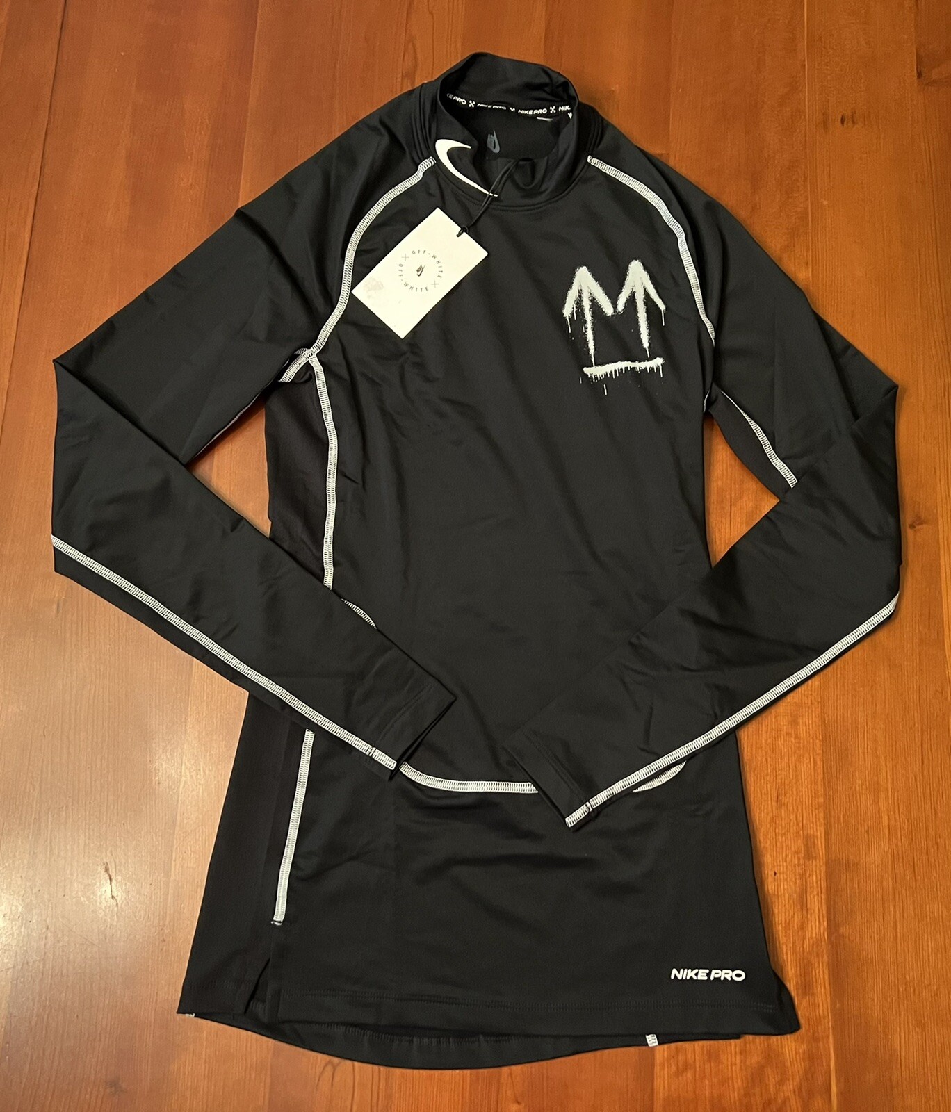 Men Off-White x Nike Pro NRG Longsleeve Running Training Top Size XS CN5528-010 gallery