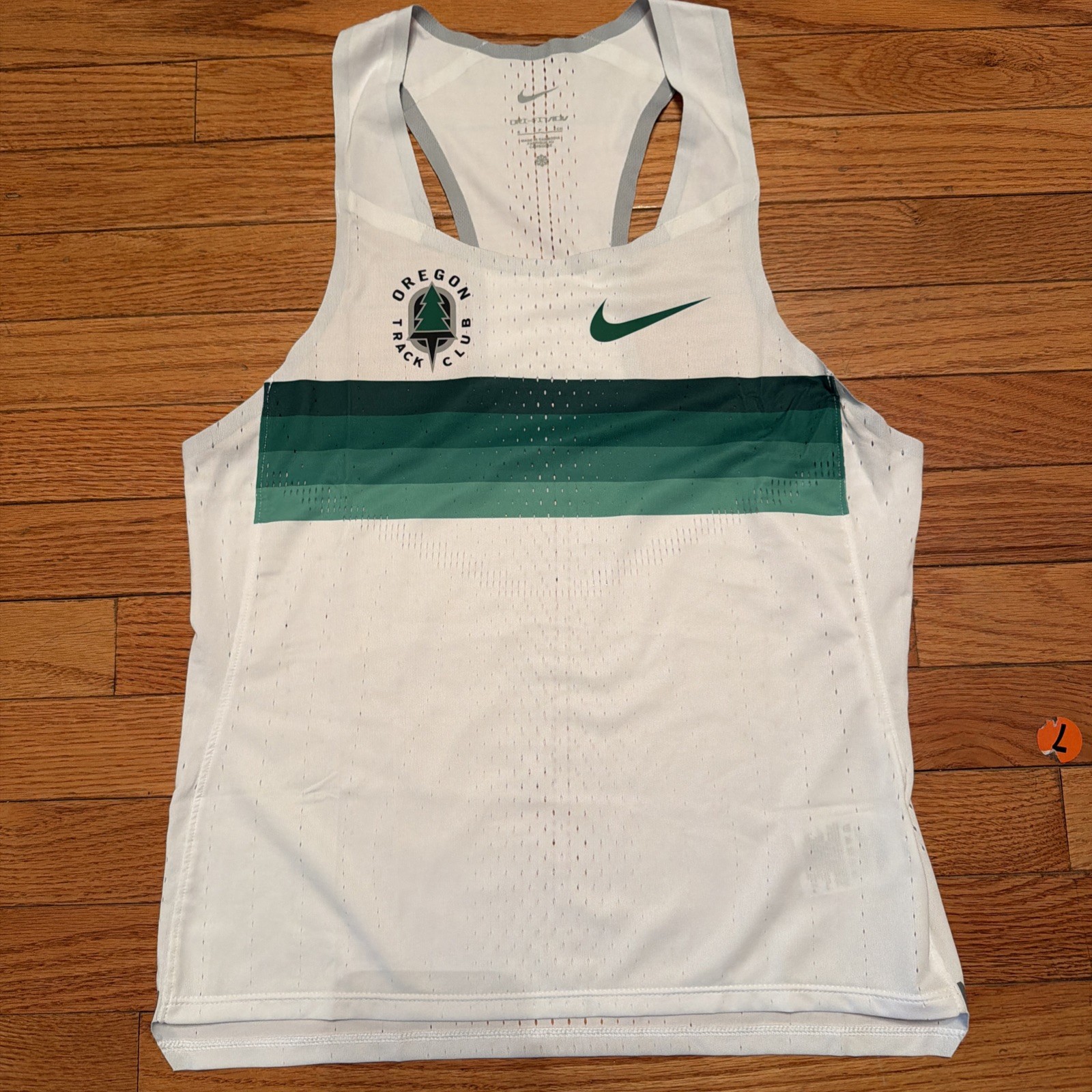 Nike Dri-Fit ADV Oregon Track Club Singlet White Green DR5812-100 Men's Size S gallery