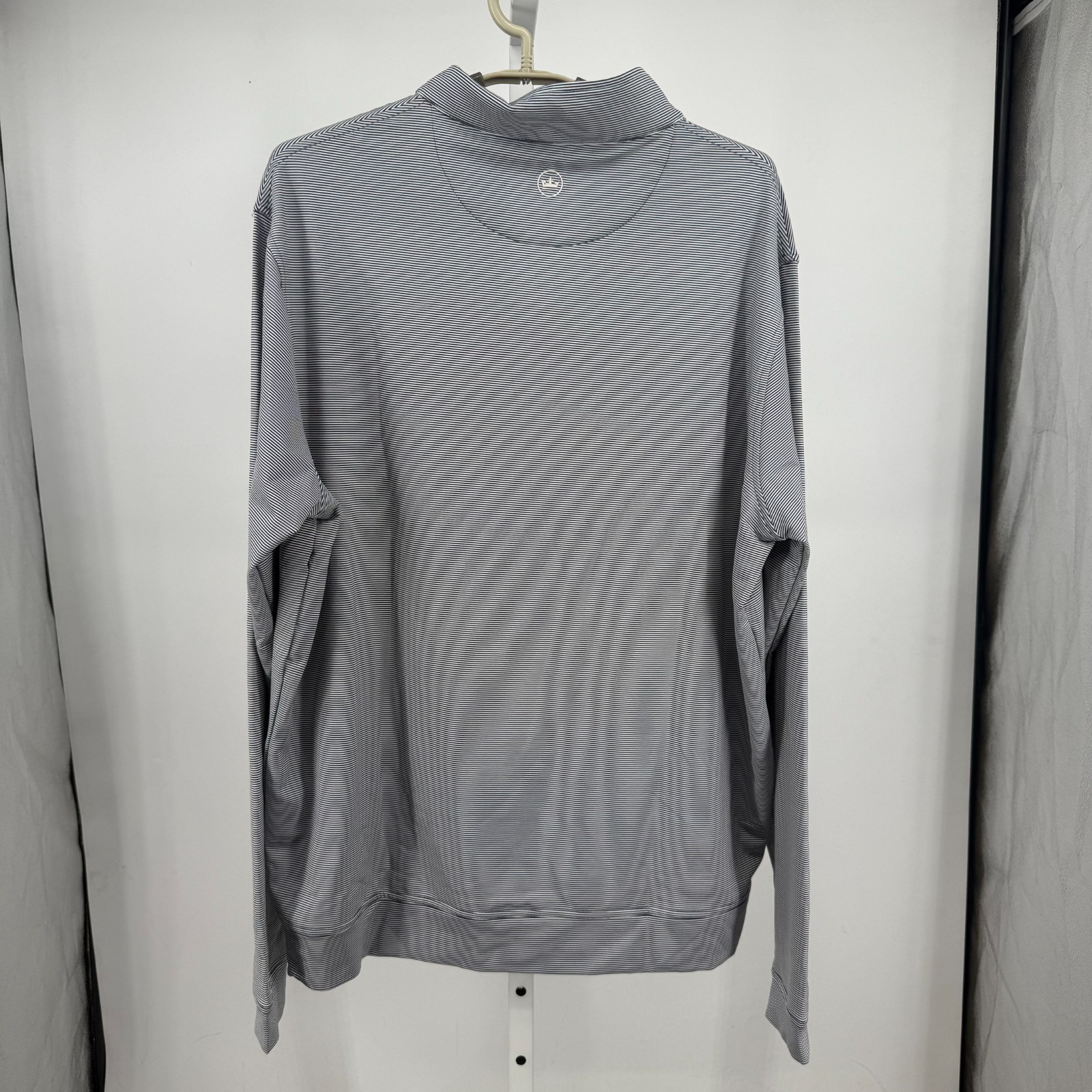 Peter Millar Perth Sugar Stripe Performance Quarter-Zip Mens L Iron White Golf gallery