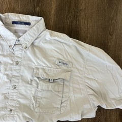 Columbia PFG Omni-Shade Bahama Short-sleeve Button-down Gray Shirt Men’s 2XL