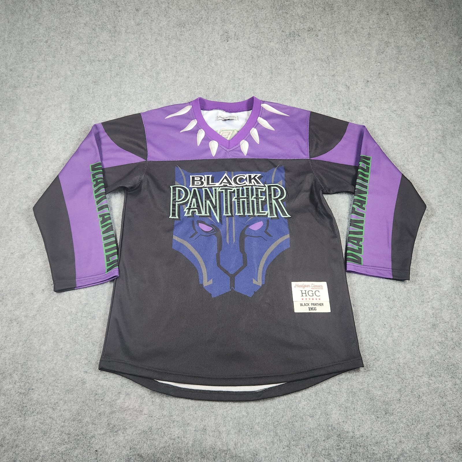 Black Panther Jersey Mens Small Black Purple Headgear Classics Hockey Wakanda gallery