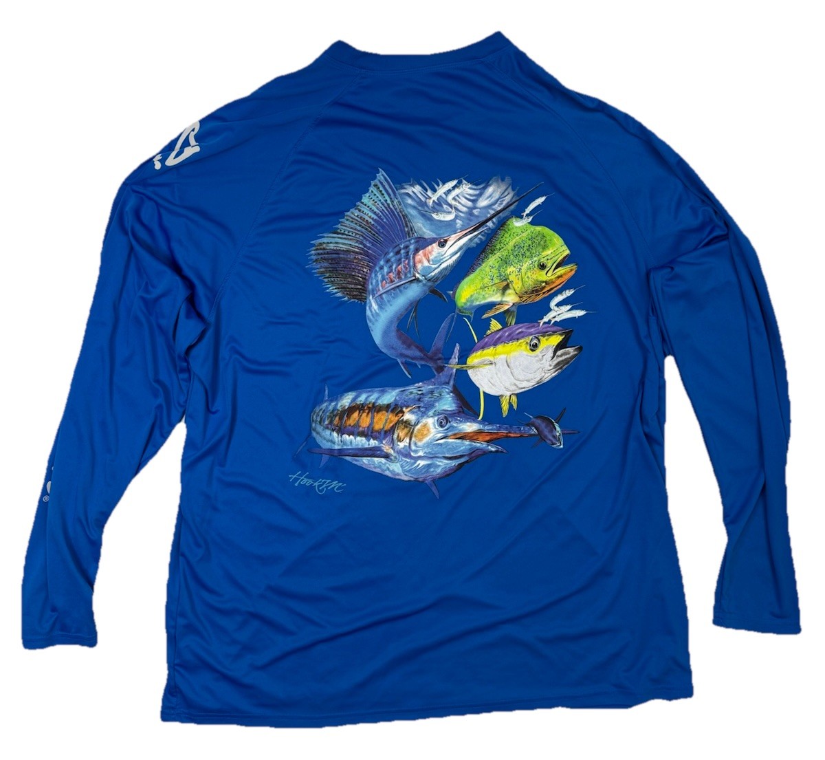 BIMINI BAY OUTFITTERS Men's Blue Long Sleeve Performance Fishing Shirt Size XXL gallery