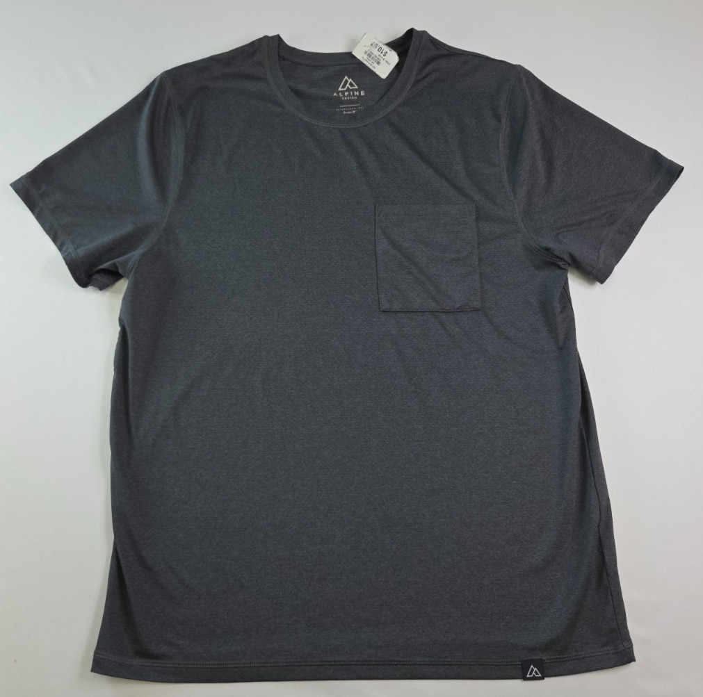 Alpine Design Mens Medium Gray K87 Short Sleeve Pocket Performance Tee Size M gallery
