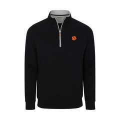 NWT Collars & Co Clemson Heather Cloud Cotton Quarter Zip Pullover Black XL